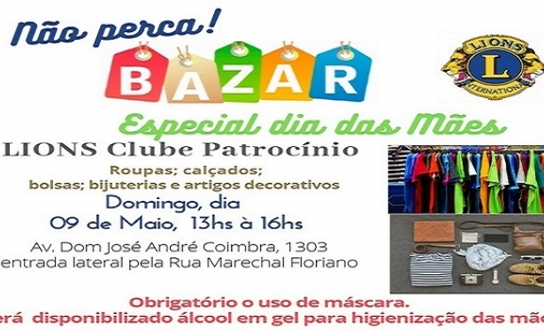 Lions Clube realiza Bazar no próximo domingo